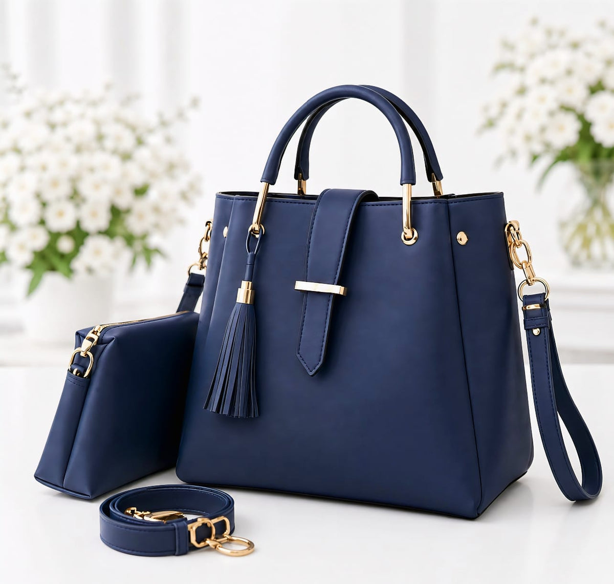2-PCS PREMIUM SOFT LEATHER HANDBAGS
