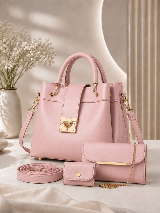 3-PCS PREMIUM SOFT LEATHER  HANDBAGS