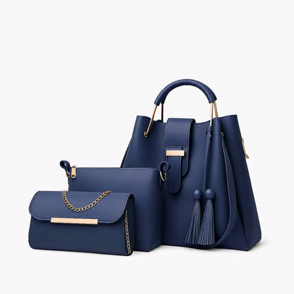 3-PCS PREMIUM SOFT LEATHER  HANDBAGS